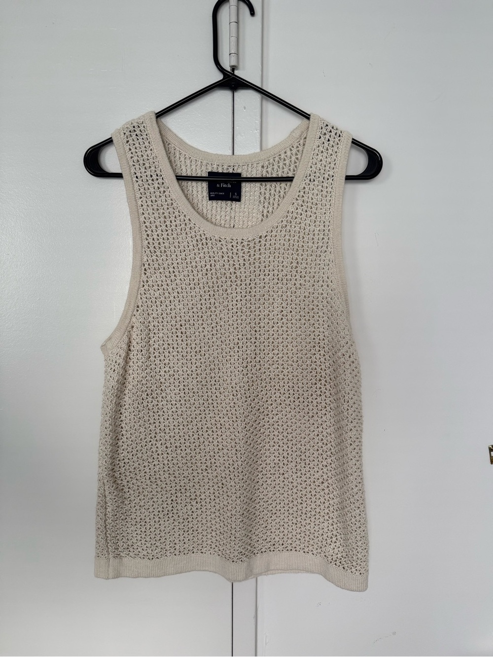 Abercrombie & Fitch Cream Crochet Tank Top